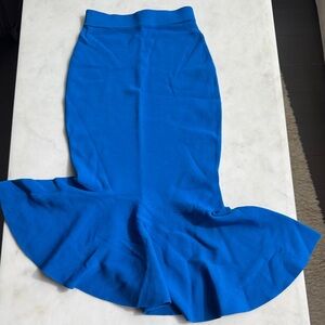 Milly Cobalt Blue Mermaid Knit Skirt Size S Stretch Fishtail Midi